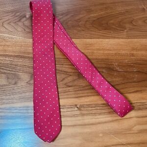 Original Penguin Red Polka Dot Tie | Preppy Mod Wedding Office Necktie